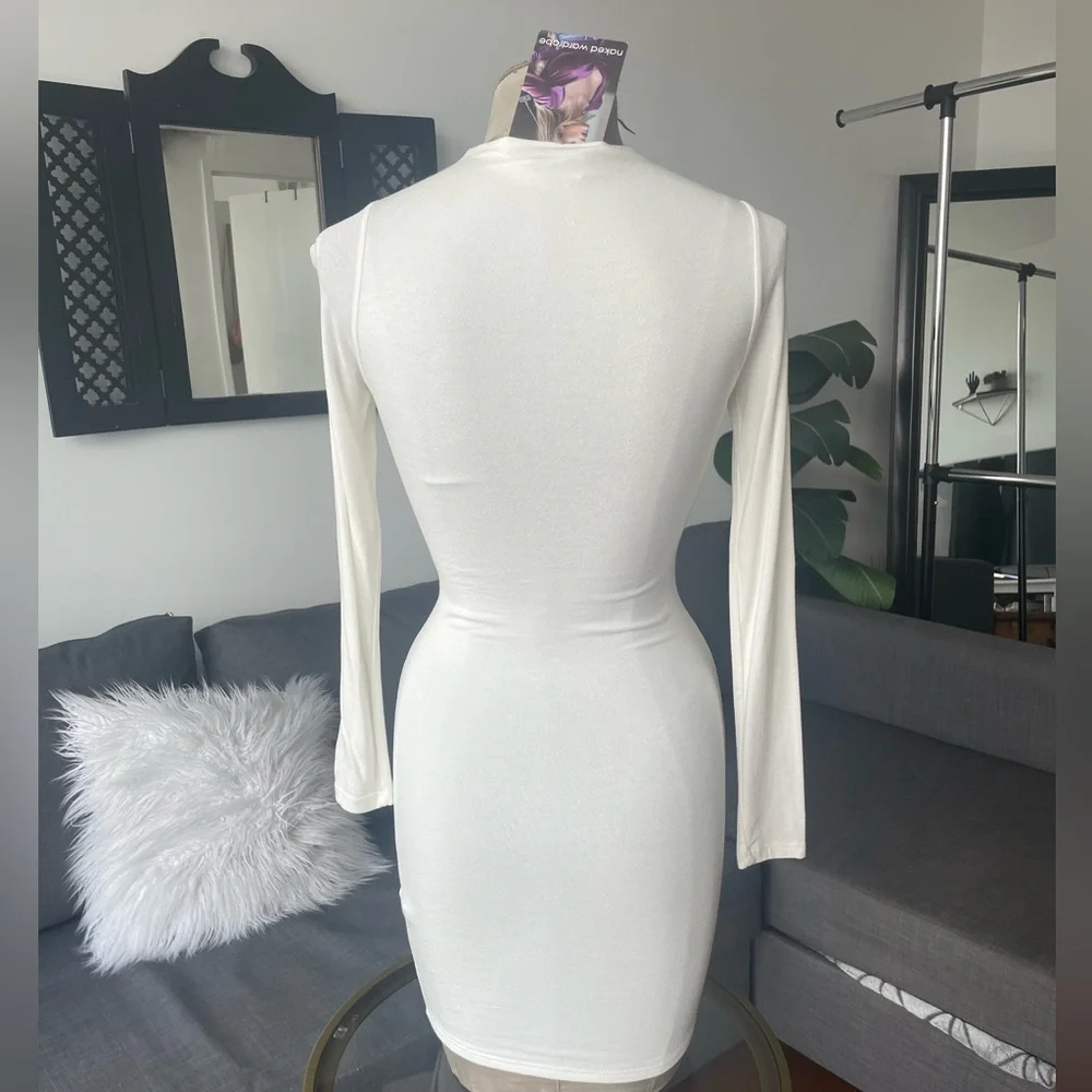 NEW Naked Wardrobe double lined ivory hourglass dress - Picture 3 of 4